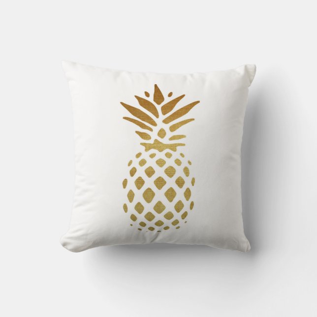 Goldene Ananas, Obst in Gold Kissen (Vorderseite)