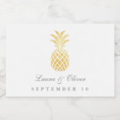 Goldene Ananas Schaumweinetikett (Einzelnes Label)