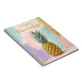 Goldene Ananas Tropical Geburtstag Notizblock (Rechte Seite)