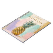 Goldene Ananas Tropical Geburtstag Notizblock (Linke Seite)