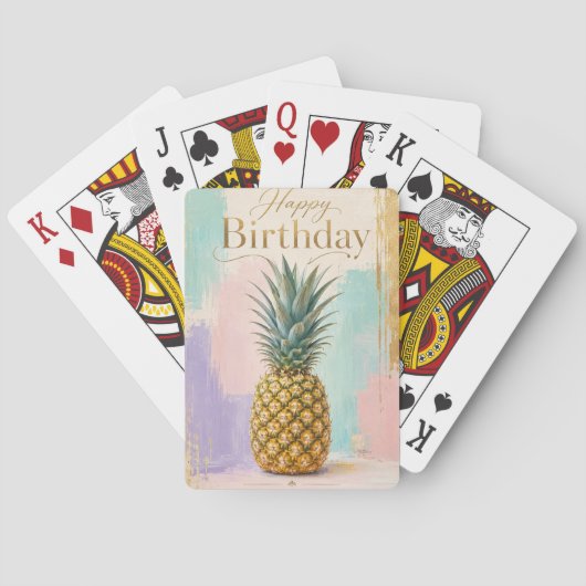Goldene Ananas Tropical Geburtstag Spielkarten (Rückseite)