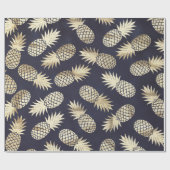 Goldene Ananas Tropical Pineapa Girly Chic Pattern Geschenkpapier (Flach)