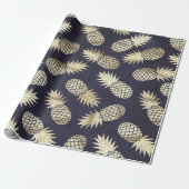 Goldene Ananas Tropical Pineapa Girly Chic Pattern Geschenkpapier (Ungerollt)