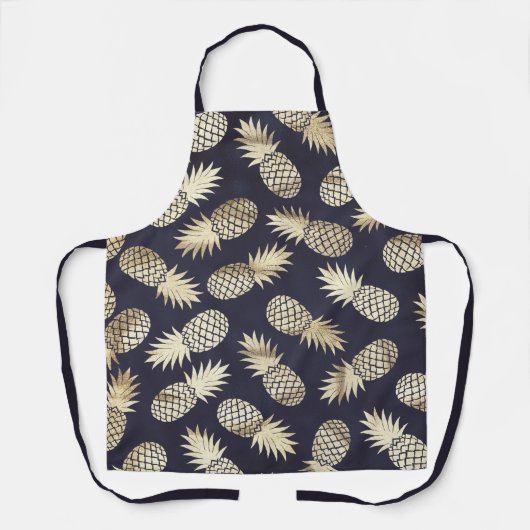 Goldene Ananas Tropical Pineapa Girly Chic Pattern Schürze (Vorderseite)