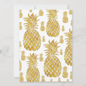 Goldene Ananas Tropische Sommerhochzeit Einladung (Rückseite)