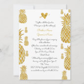 Goldene Ananas Tropische Sommerhochzeit Einladung (Vorderseite)