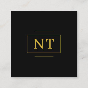 Goldene Anfangsbuchstaben-Rahmen-Monogramm Minimal Quadratische Visitenkarte