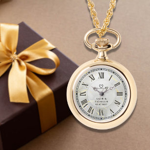 Goldene Anhänger-Uhr-Halskette   Geschenk zur Erin Armbanduhr