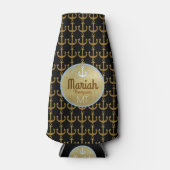 goldene Anker des Seebootes mit Monogramm, sie Flaschenkühler (Vorderseite)