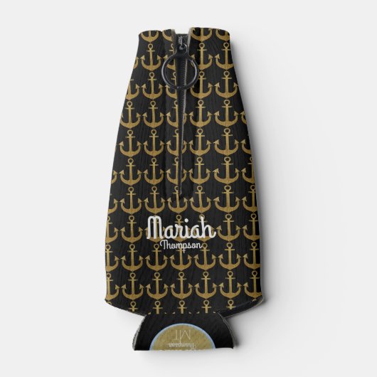 goldene Anker des Seebootes mit Monogramm, sie Flaschenkühler (Rückseite)