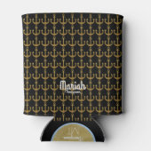 goldene Anker für Schiffe mit Monogramm Dosenkühler (Rückseite)