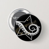 Goldene Anmerkungen des musikalischen Sternes Button (Vorne & Hinten)
