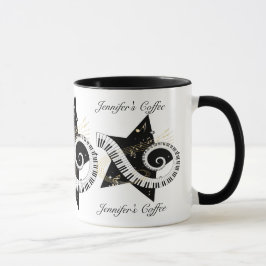 Goldene Anmerkungen des personalisierten Tasse
