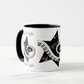 Goldene Anmerkungen des personalisierten Tasse (Vorderseite Links)