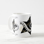 Goldene Anmerkungen des personalisierten Tasse (Vorderseite Links)
