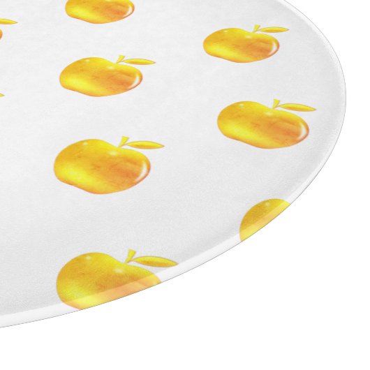 Goldene Äpfel auf Weiß Schneidebrett (Ecke)