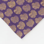 Goldene Äpfel Muster Lila Fleece Blankon (Ecke)