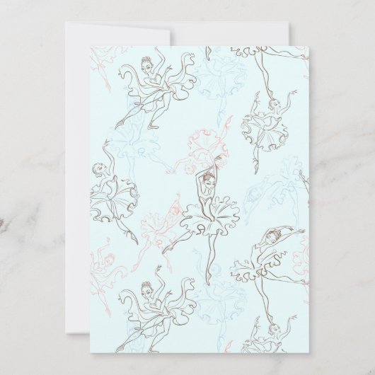 Goldene Aqua Ballettdruckerei 1. Geburtstag Einladung (Rückseite)