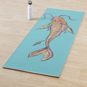 Goldene Aquarell Koi Fisch-Yoga-Matte Yogamatte