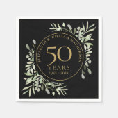 Goldene Aquarellen im 50. Jubiläum Blätter Serviette (Vorderseite)