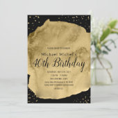 Goldene Aquarellpinsel Einladung (Stehend Vorderseite)