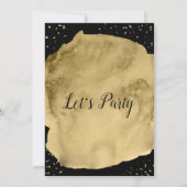 Goldene Aquarellpinsel Einladung (Rückseite)