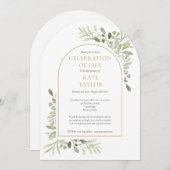 Goldene Arche Grüne Beerdigung zum Leben Einladung (Vorne/Hinten)