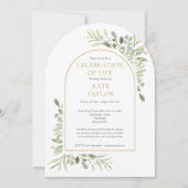 Goldene Arche Grüne Beerdigung zum Leben Einladung (Vorderseite)