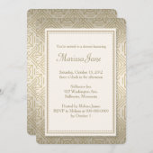 Goldene Art Deco Dusche Einladung (Vorne/Hinten)