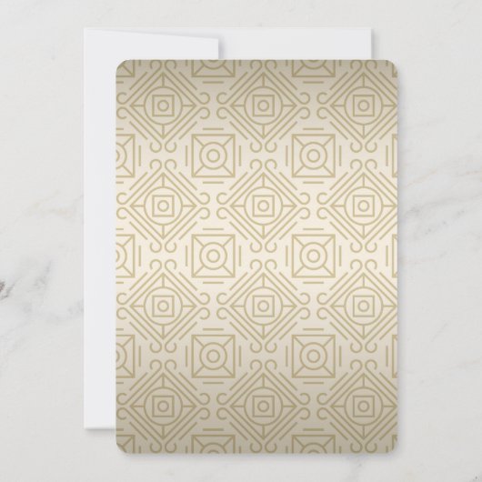 Goldene Art Deco Dusche Einladung (Rückseite)