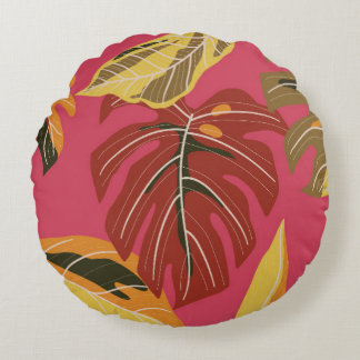 Goldene Art Deco Natur Tapete Rundes Kissen