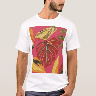Goldene Art Deco Natur Tapete T-Shirt