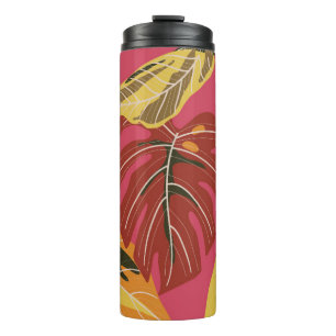 Goldene Art Deco Natur Tapete Thermosbecher