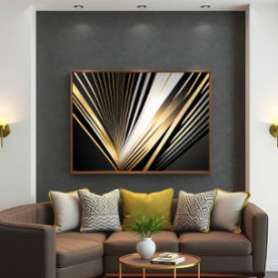 Goldene Art Deco Pracht Leinwanddruck