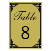 Goldene Art Deco-Rand Doppelseitige Tischnummern (Vorderseite)