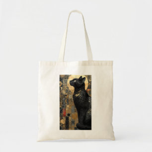 Goldene Art Nouveau Katzenliebhaberin Tragetasche