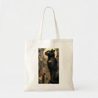 Goldene Art Nouveau Katzenliebhaberin Tragetasche