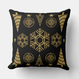 Goldene Art Nouveau-Weihnachtsdekoration Kissen