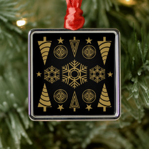 Goldene Art Nouveau-Weihnachtsdekoration Ornament Aus Metall