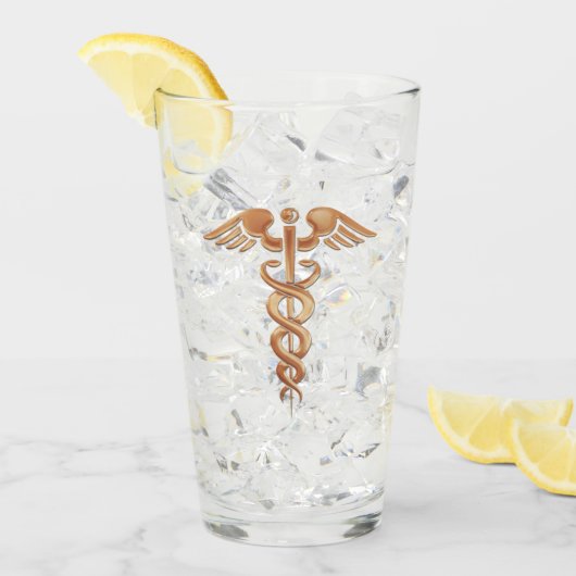 Goldene Ärztin oder Krankenschwester Caduceus Glas (Vorderseite Ice)