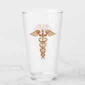 Goldene Ärztin oder Krankenschwester Caduceus Glas (Vorderseite)