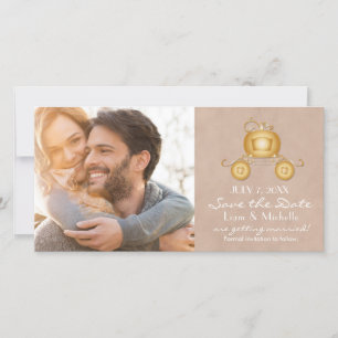 Goldene Aschenputtel-Kutsche Save-the-Date-Fotokar Save The Date