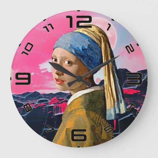 Goldene Attitude Retro Art Uhr (Vorderseite)