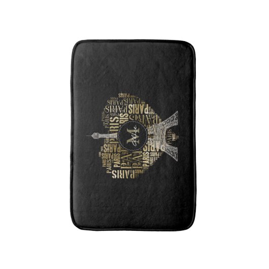 Goldene Aufschriften Paris des Eiffelturm-| im Badematte (Vorderseite Vertikal)