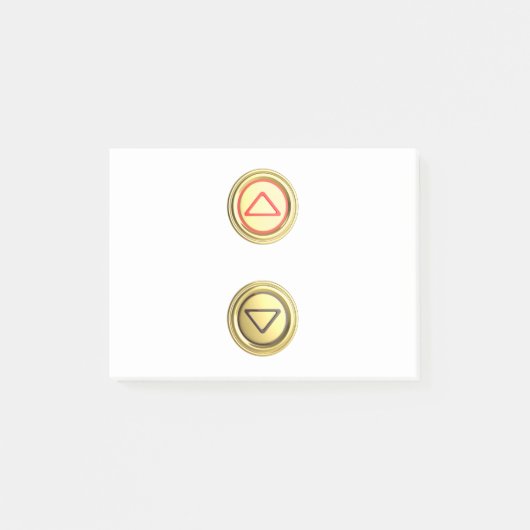Goldene Aufzugsknöpfe für hoch und runter Post-it Klebezettel (Vorderseite)