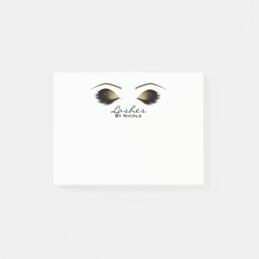 Goldene Augen Makeup Lashes Eyelashes Personalisie Post-it Klebezettel (Vorderseite)