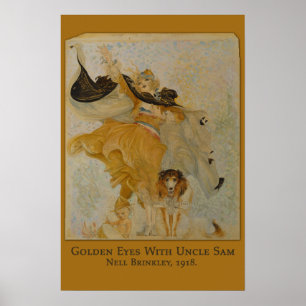 Goldene Augen mit Uncle Sam (Hund) durch Nell Poster