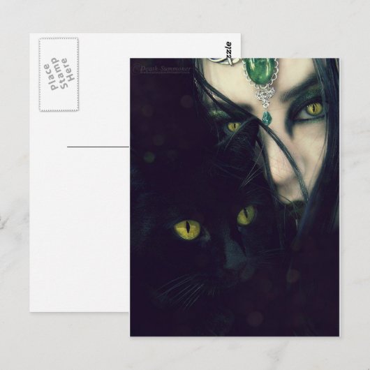 Goldene Augen Postkarte (Vorne/Hinten)