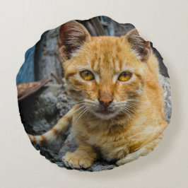 Goldene Augen Rundes Kissen