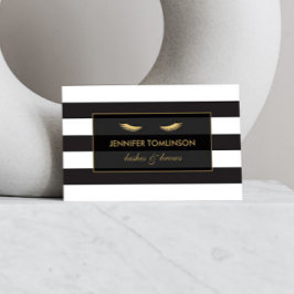 Goldene Augenblicke mit schwarzen und weißen Strei Visitenkarte